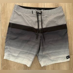 O’Neill men’s board shorts, black gray, size 34
